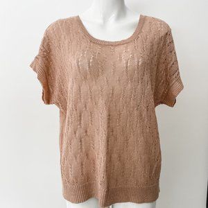 JOIE Knit Sweater Small Open Knit Linen Pale Peach Color VGUC